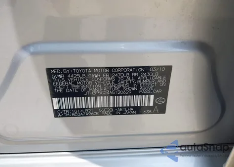 2010 Lexus Is 250 from USA, damaged, VIN JTHBF5C24A5120629